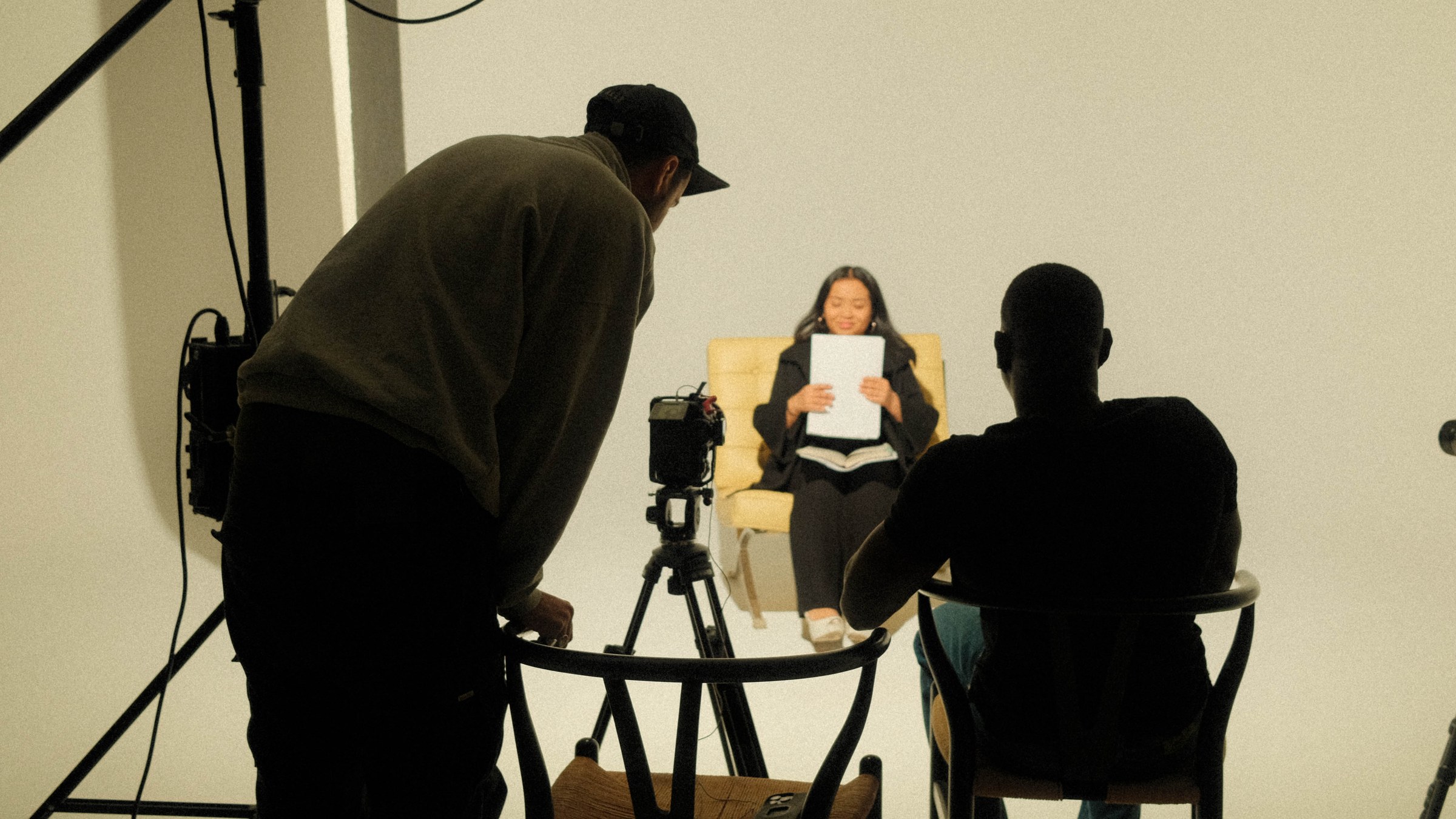 Crew and subject on set, Scandalous Grace / Creative U behind the scenes
